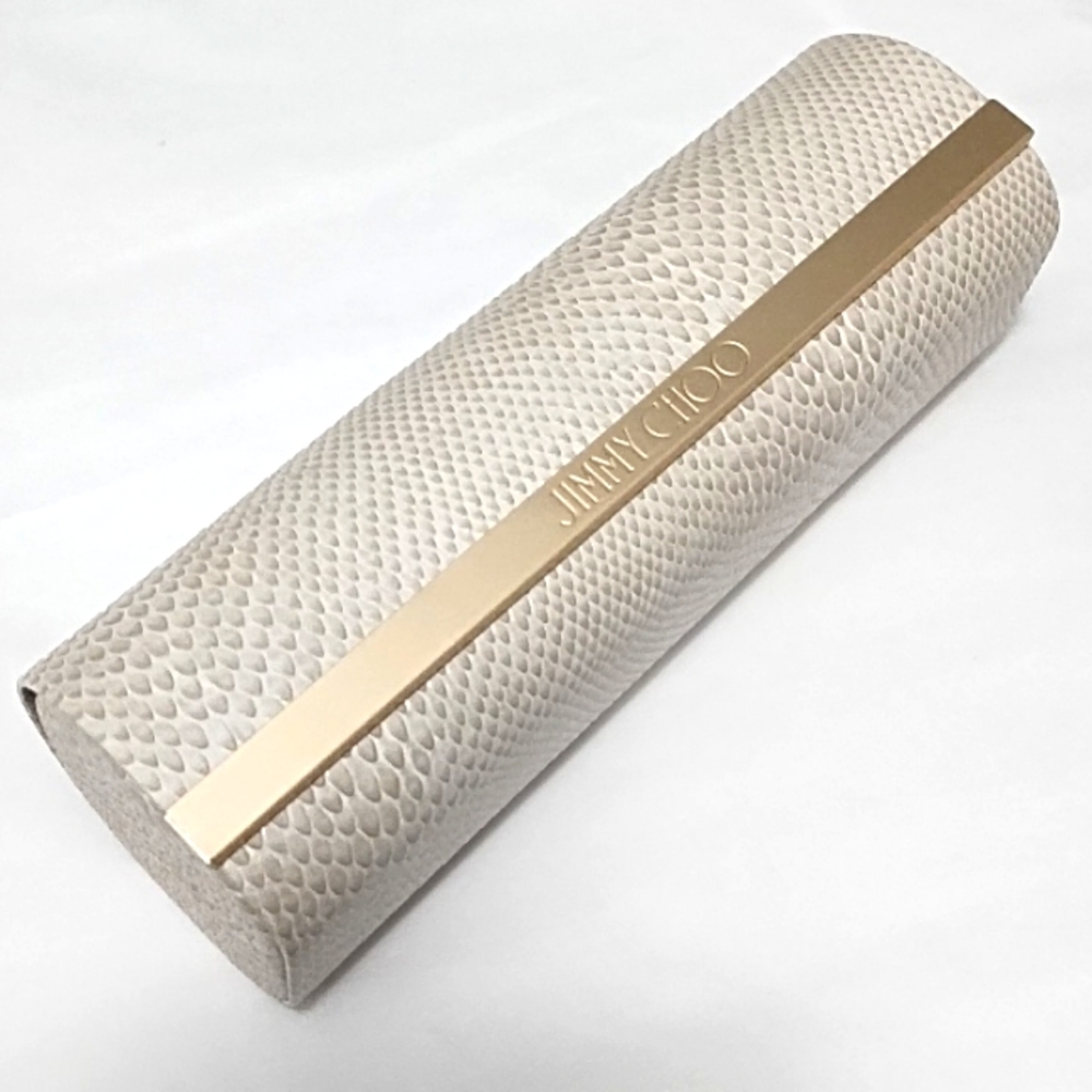 Jimmy Choo Glasses Sunglasses Case Faux Snake Tan Leather